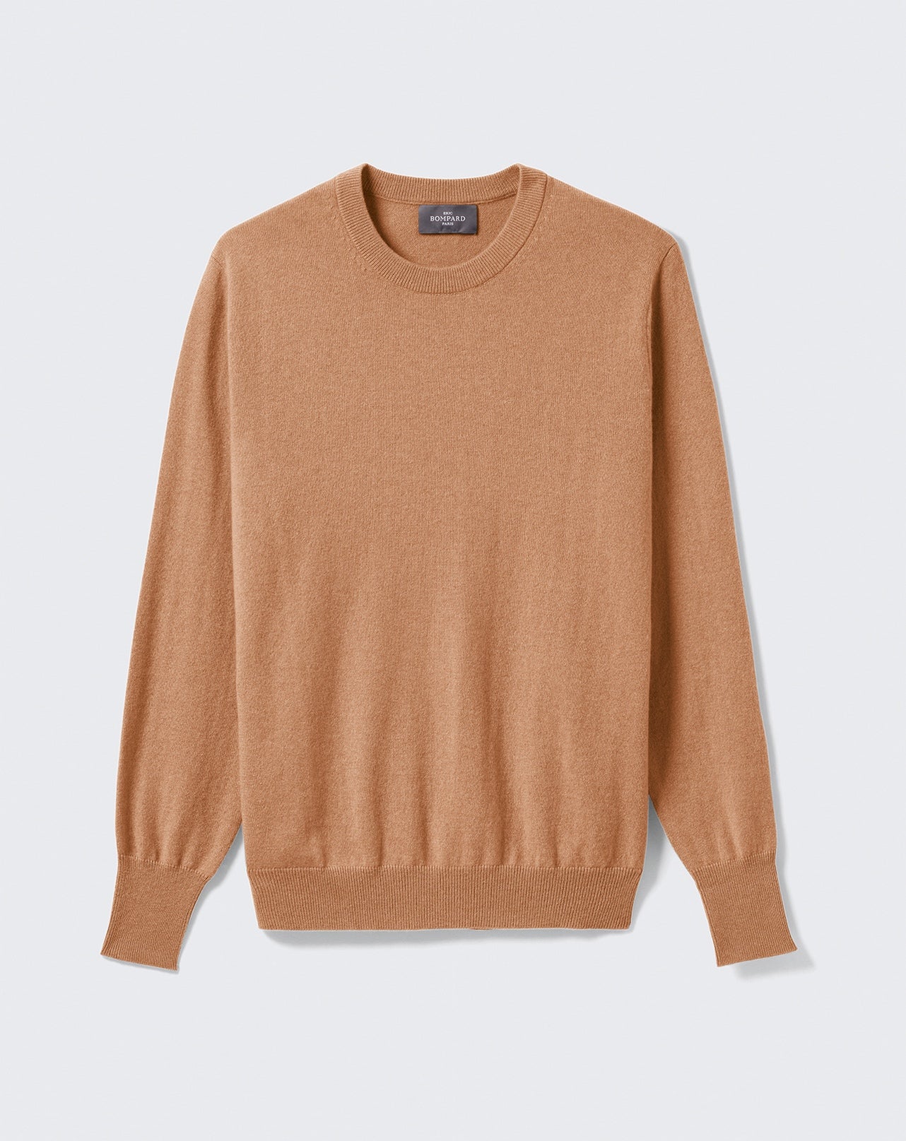 Pull col rond classique-CARAMEL-100% CACHEMIRE