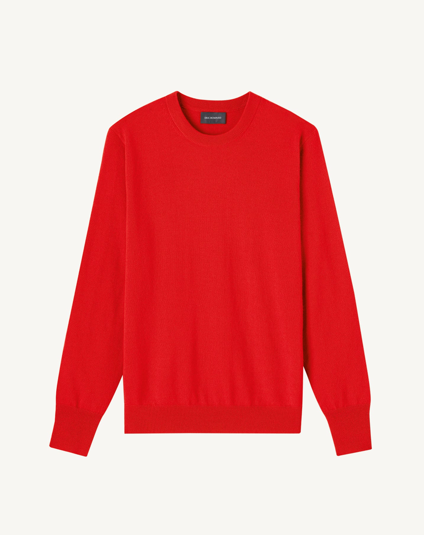 Pull col rond classique-ROUGE GORGE-100% cachemire