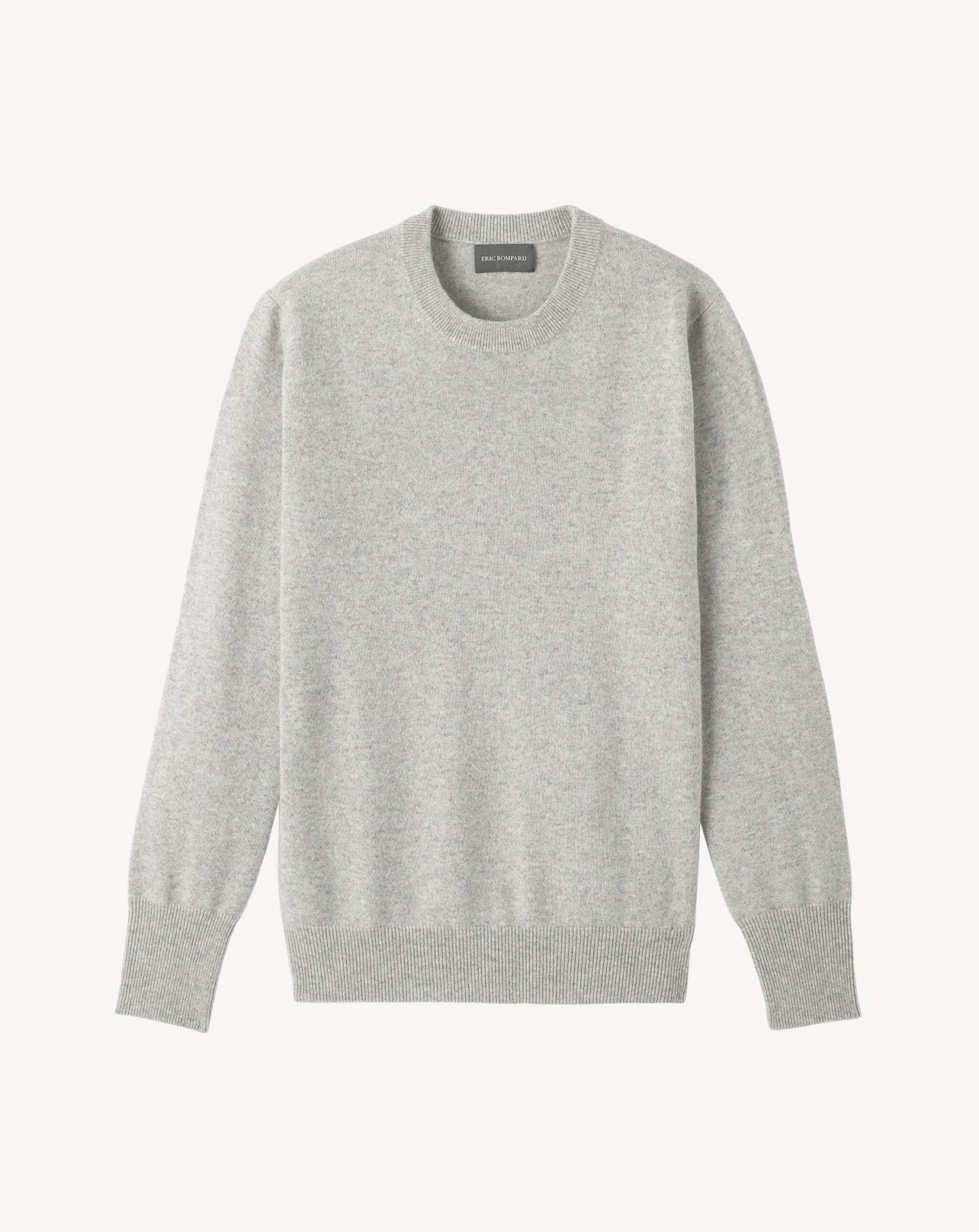 Pull col rond classique-GRIS ARGENTE-100% cachemire