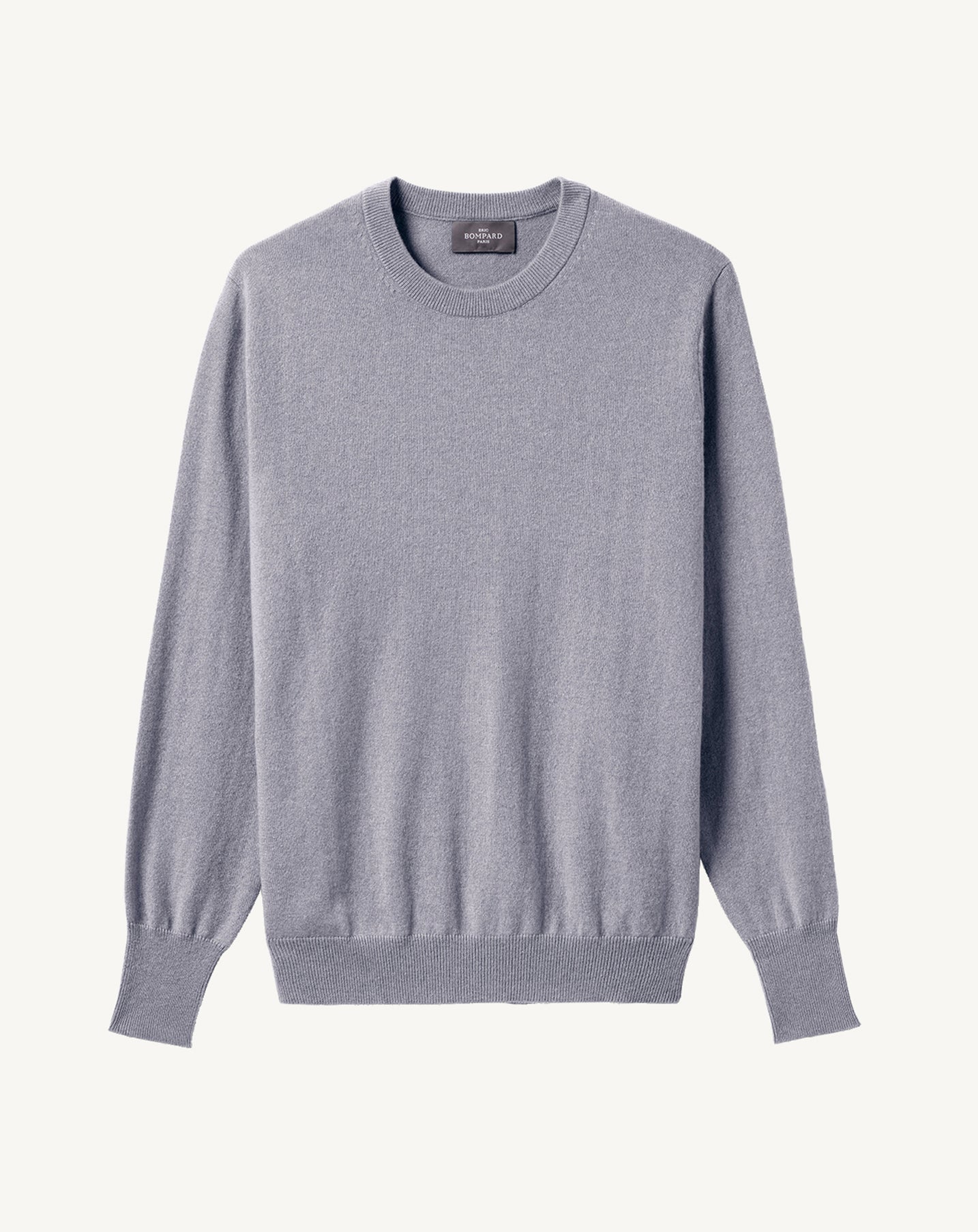 Pull col rond classique-BLEU MONTAGNE-100% CACHEMIRE