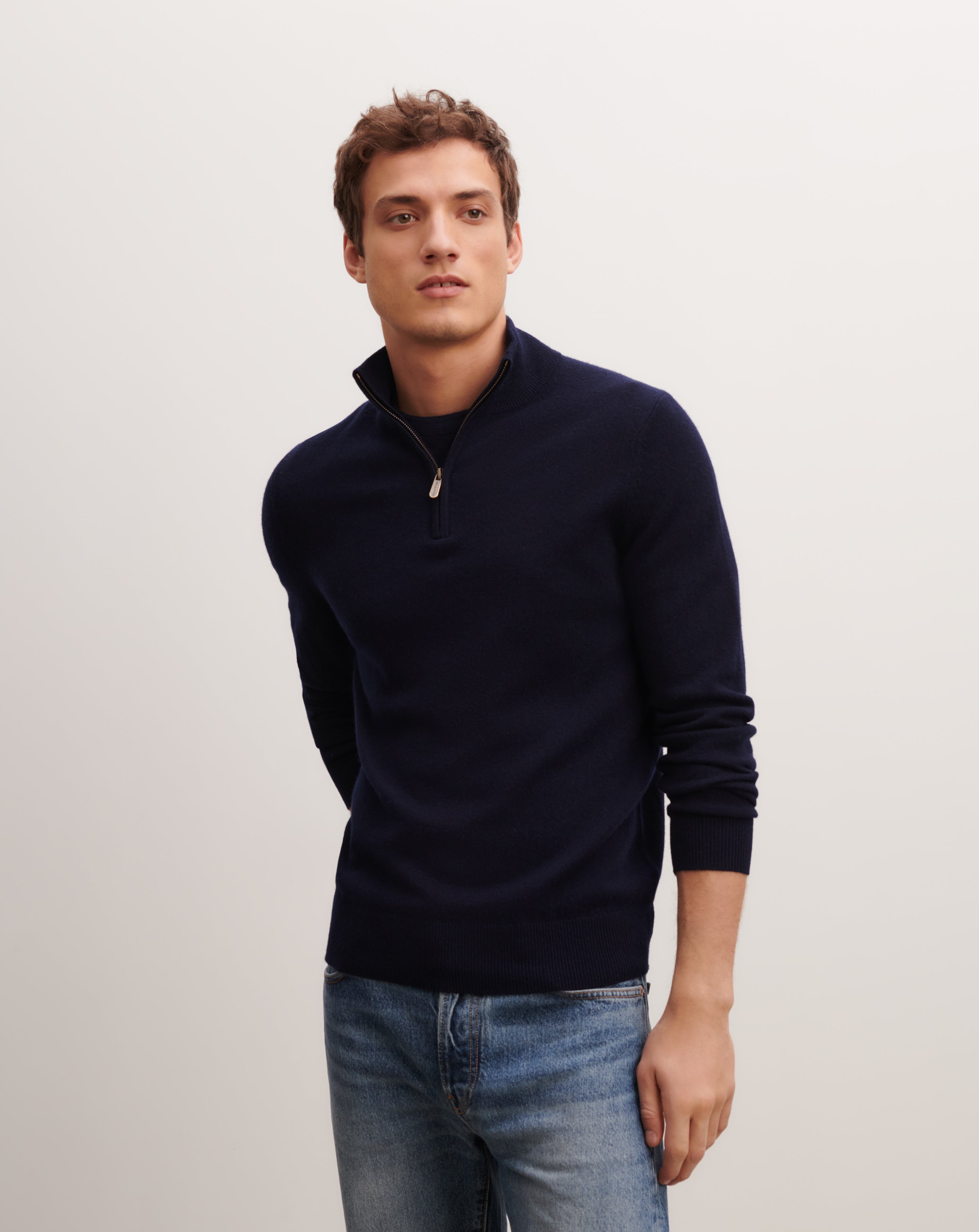 Pull camionneur-MARINE-100% cachemire