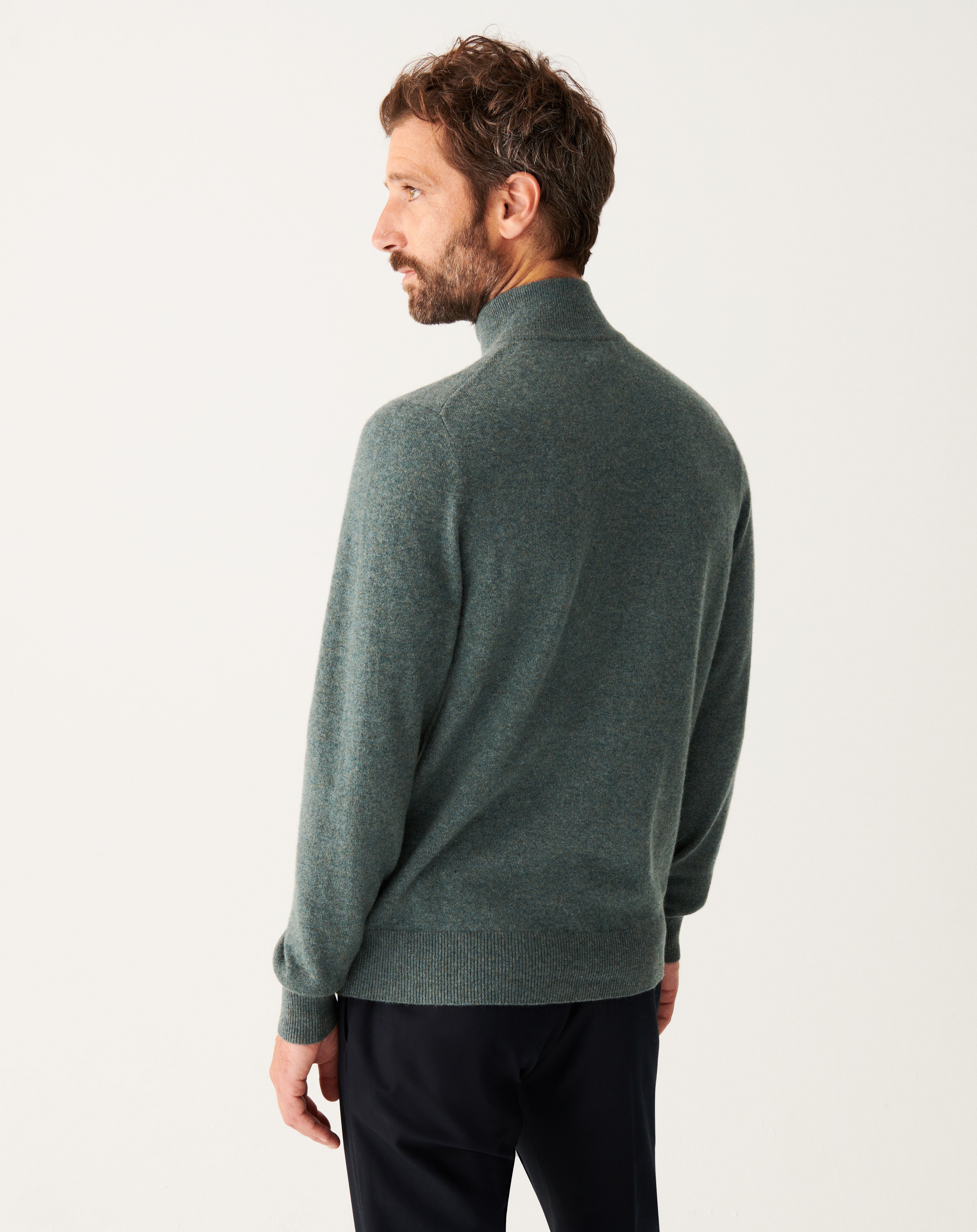 Pull camionneur-VERT RIVAGE-100% cachemire