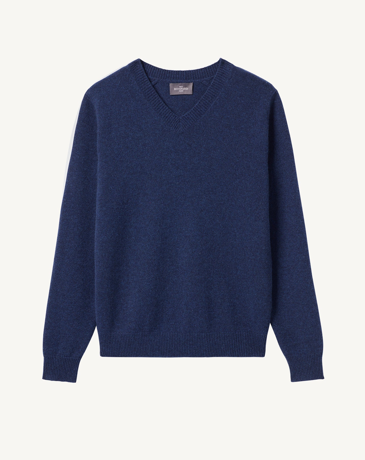 Pull V droit-BLEU NOCTURNE-100% CACHEMIRE