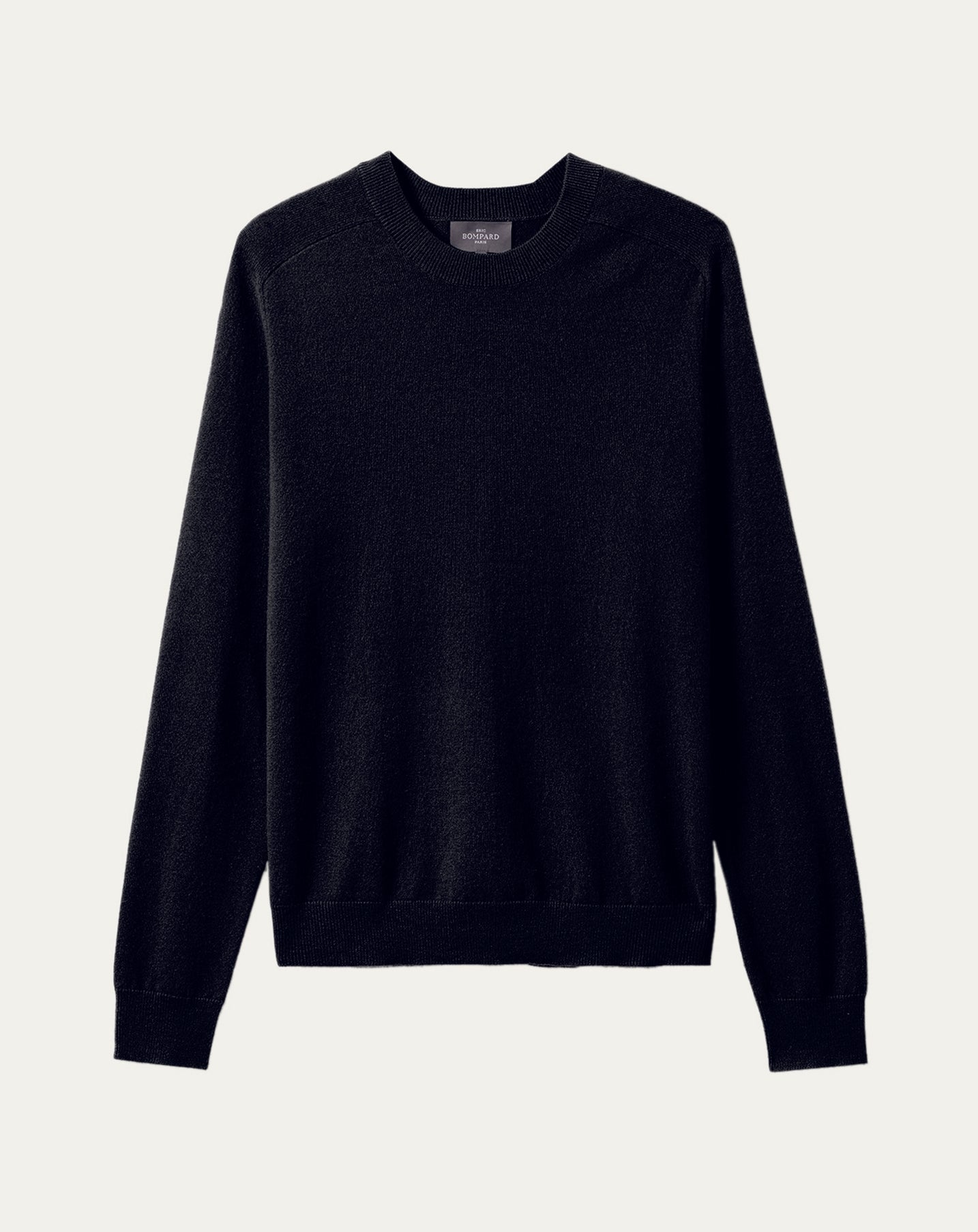 Pull col rond emmanchures marteau-NOIR-100% CACHEMIRE