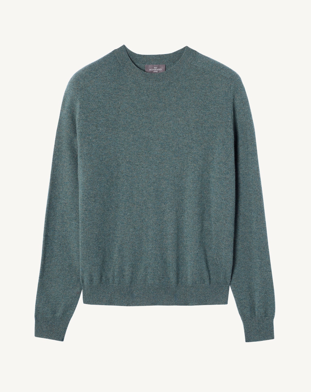 Pull col rond manches marteau-VERT RIVAGE-100% cachemire