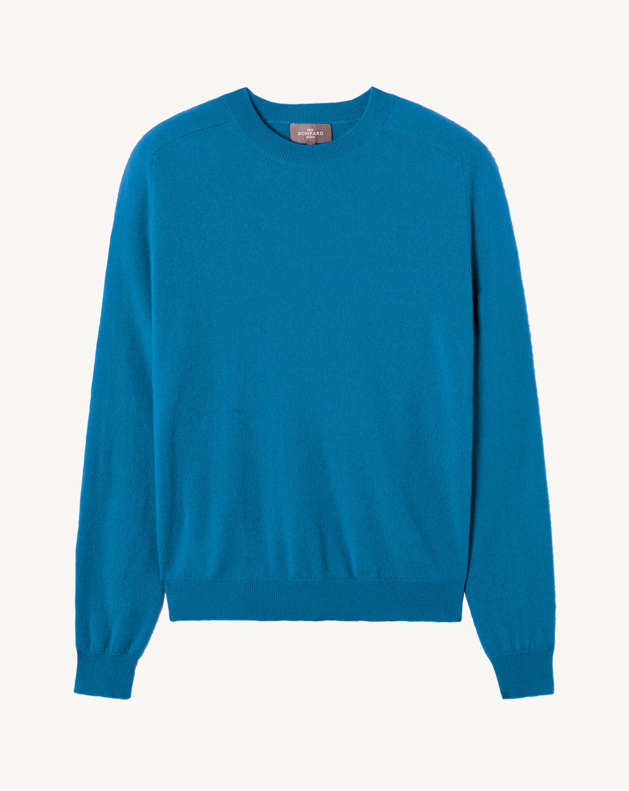 Pull col rond manches marteau-BLEU PAON-100% cachemire