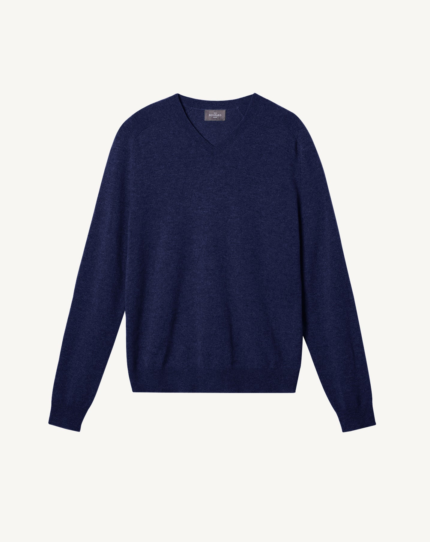 Pull V emmanchures marteau-BLEU NOCTURNE-100% CACHEMIRE