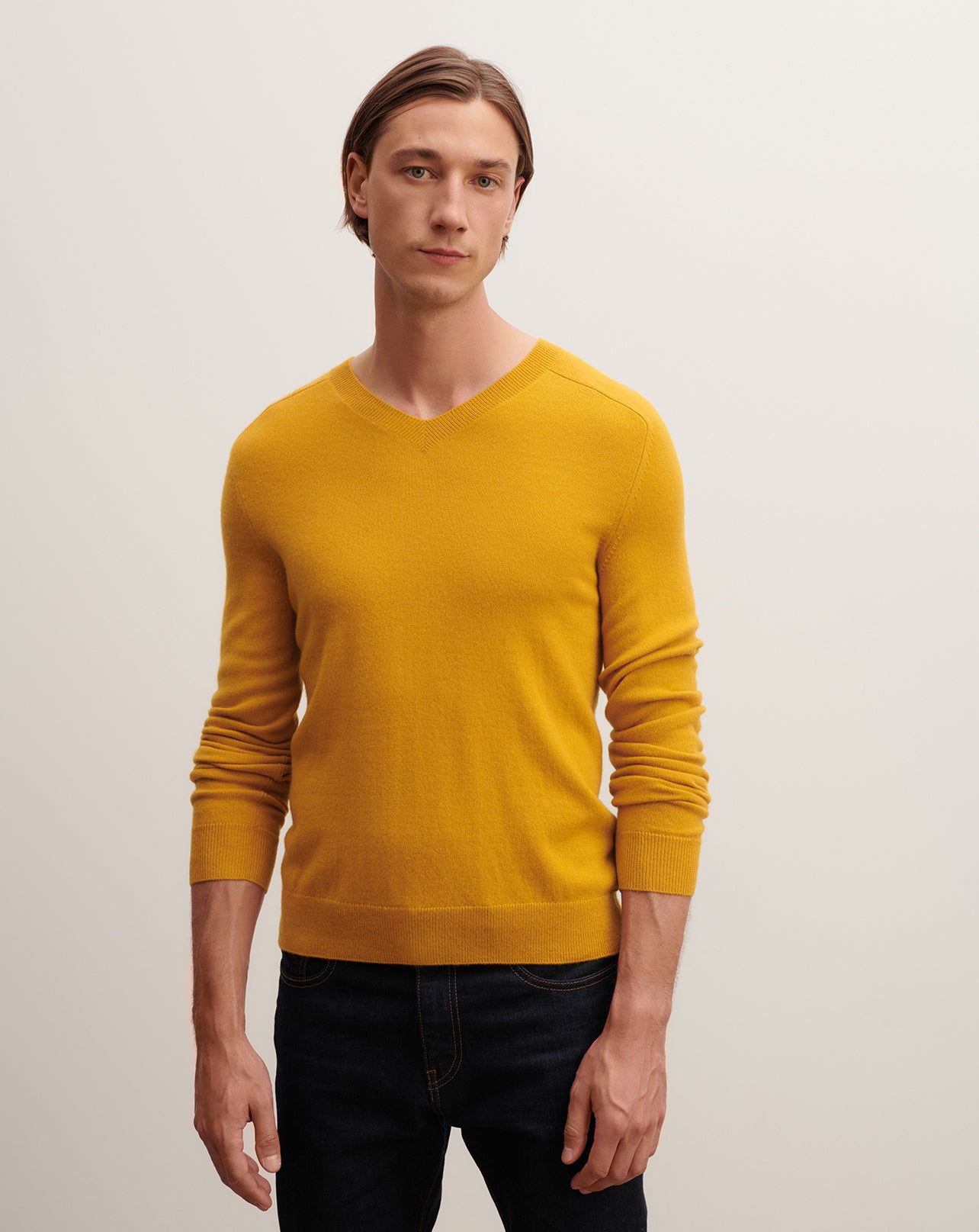 Pull V manches marteau-GINKGO-100% cachemire