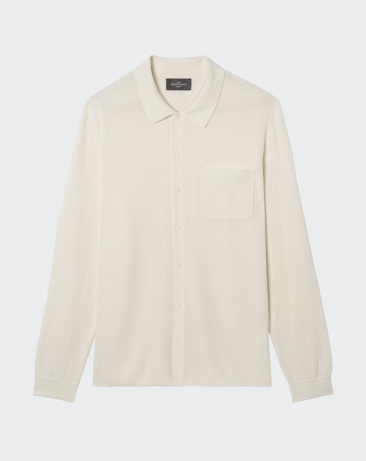 Chemise texturée ultrafin-NATUREL-85% pima coton 15% cachemire