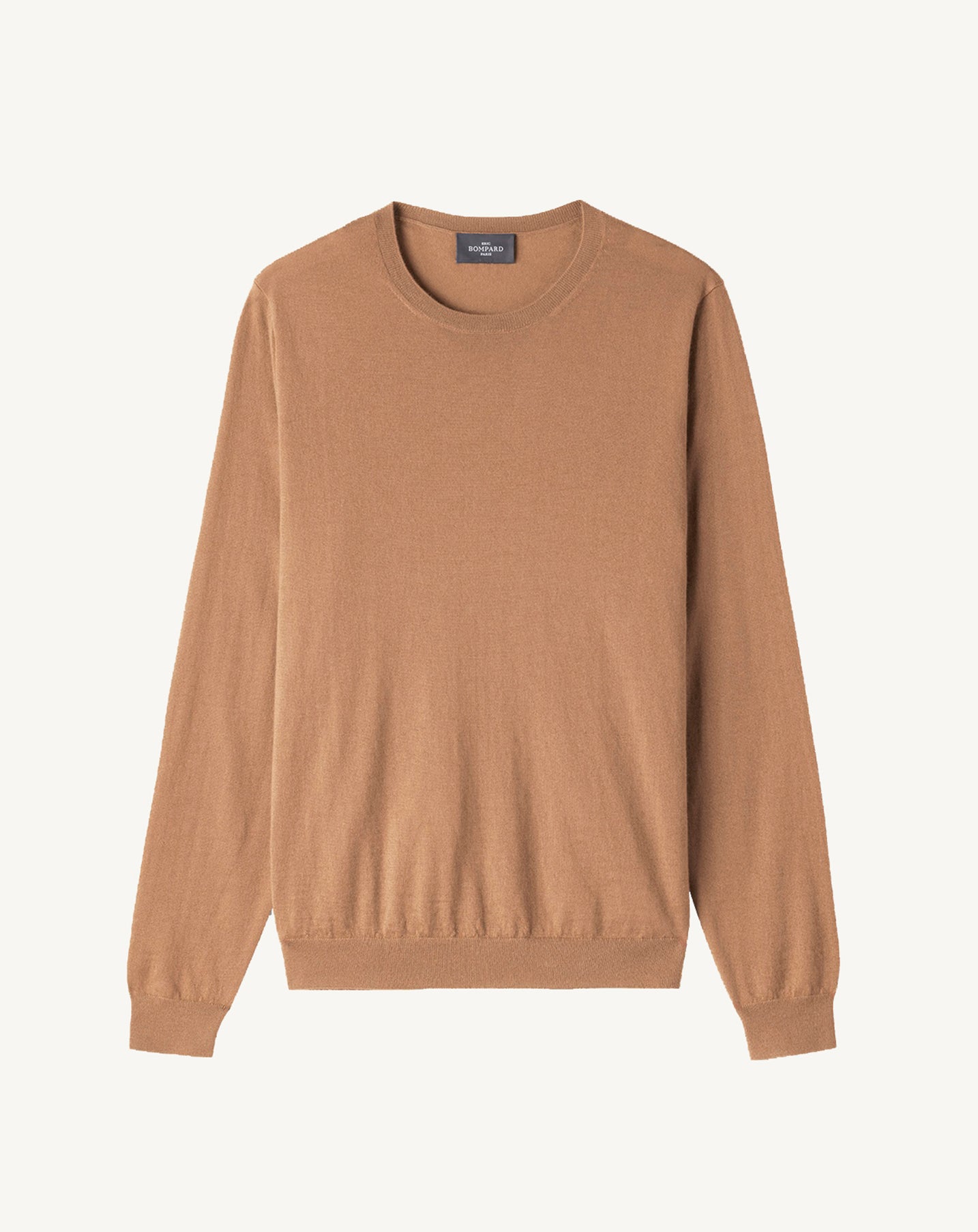 Pull col rond ultrafin-CARAMEL-100% CACHEMIRE