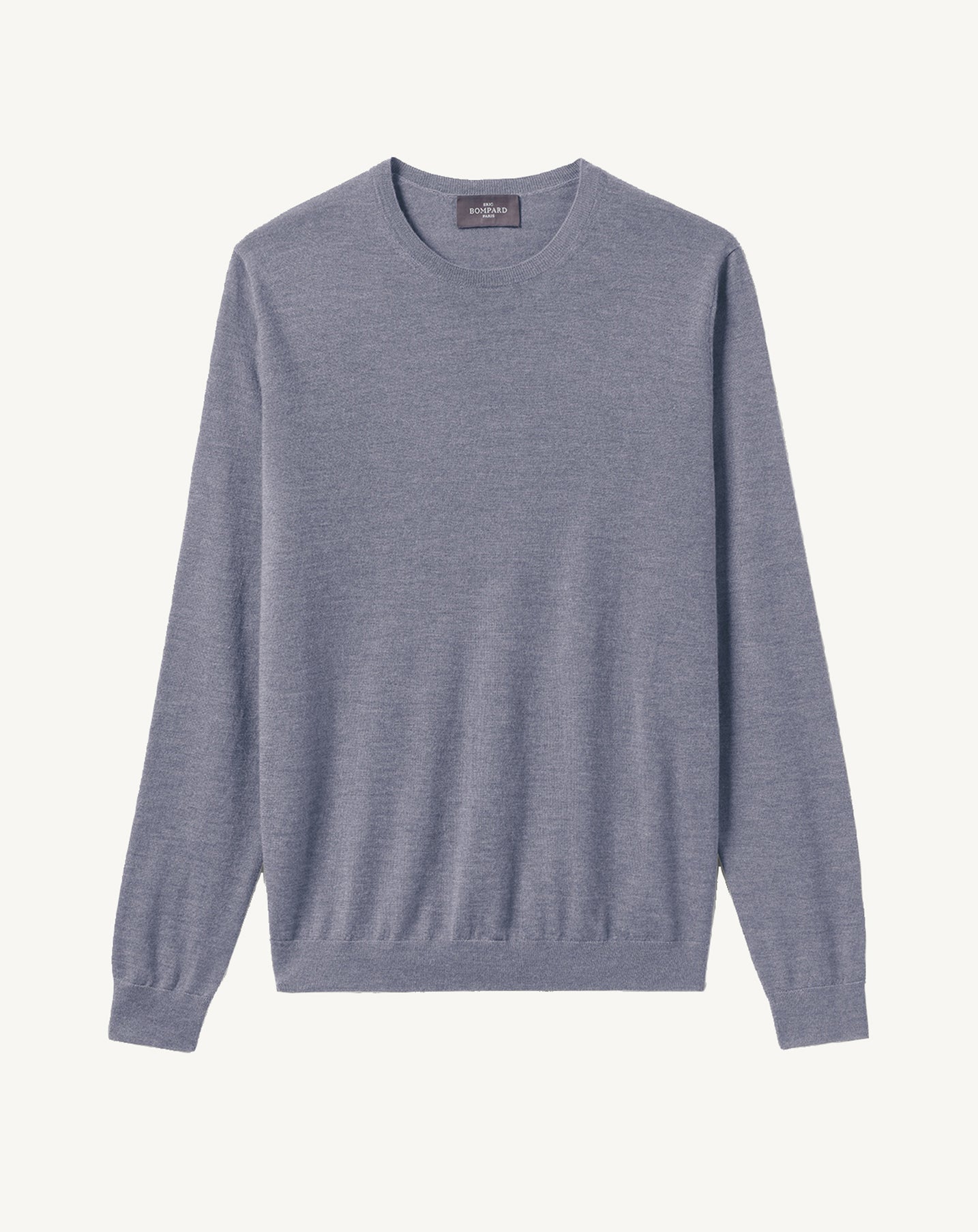 Pull col rond ultrafin-BLEU MONTAGNE-100% CACHEMIRE