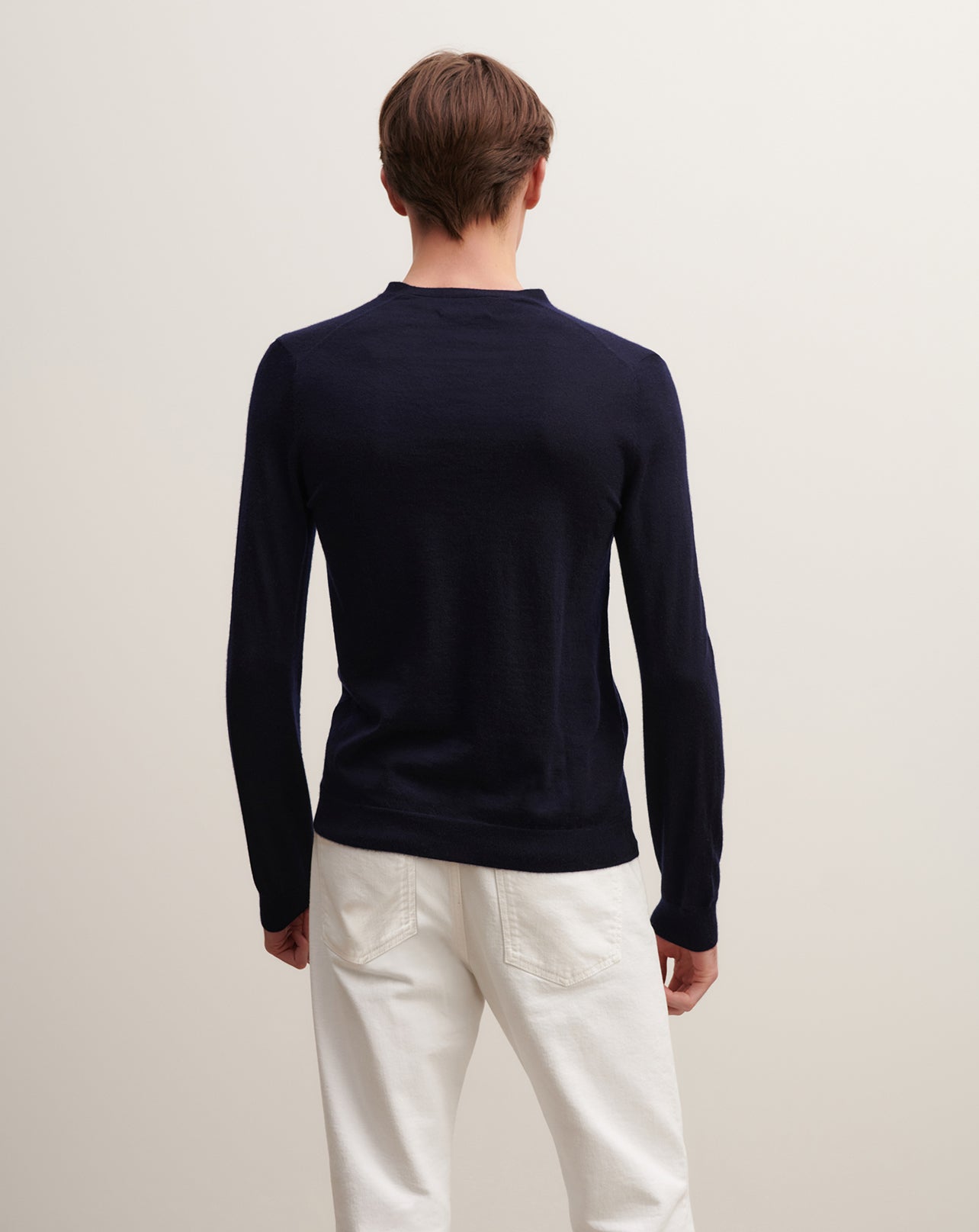 Pull V ultrafin-MARINE-100% CACHEMIRE