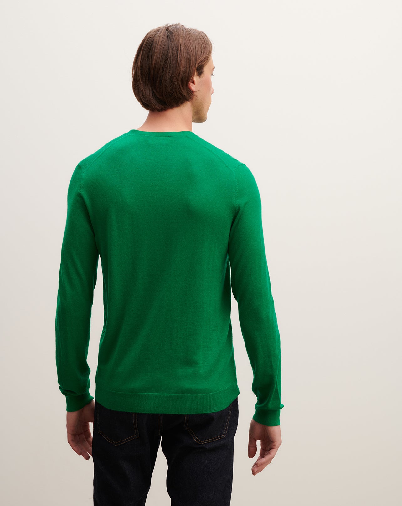 Pull col V ultrafin-VERT CAROUBY-100% cachemire