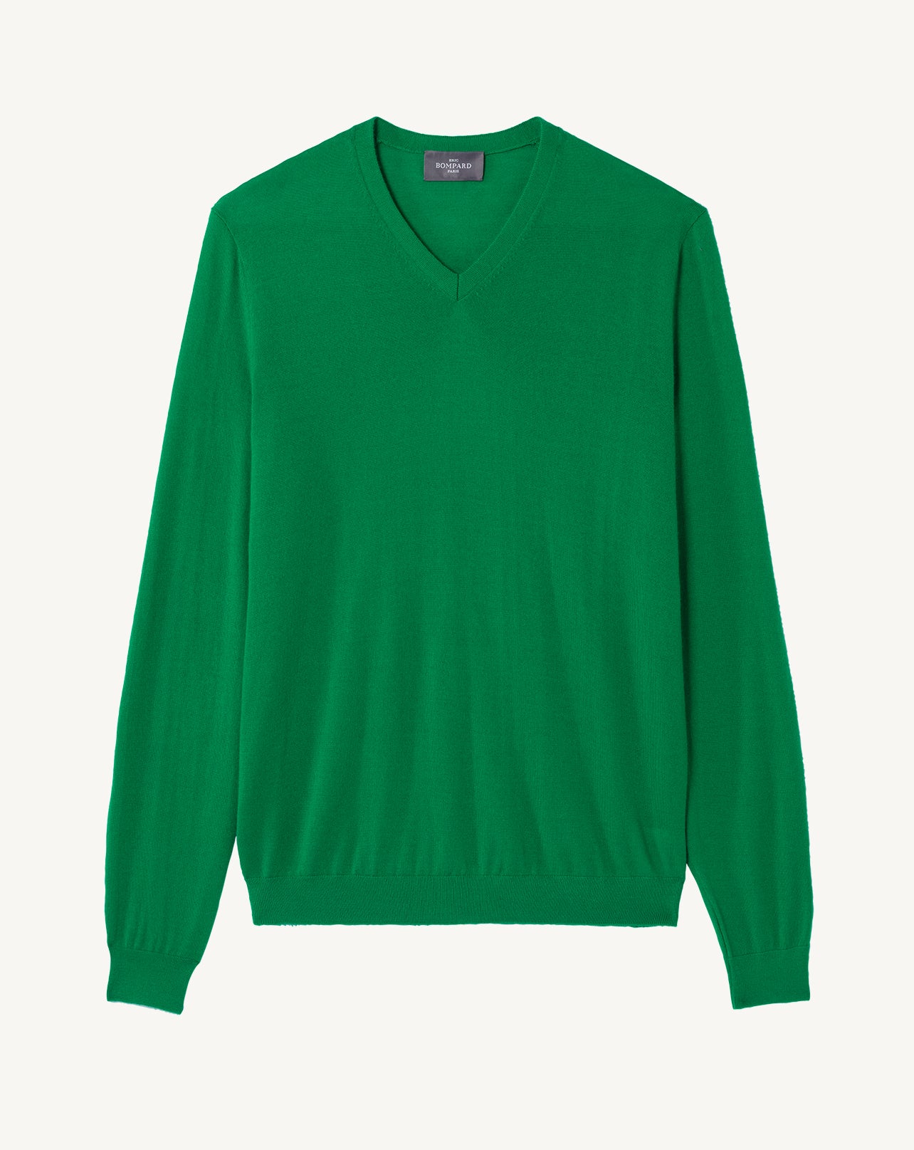 Pull col V ultrafin-VERT CAROUBY-100% cachemire