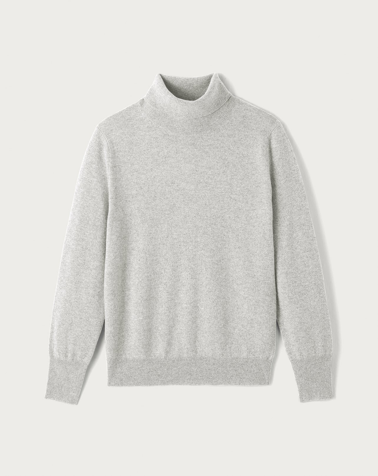 Pull col roulé classique-GRIS ARGENTE-100% cachemire