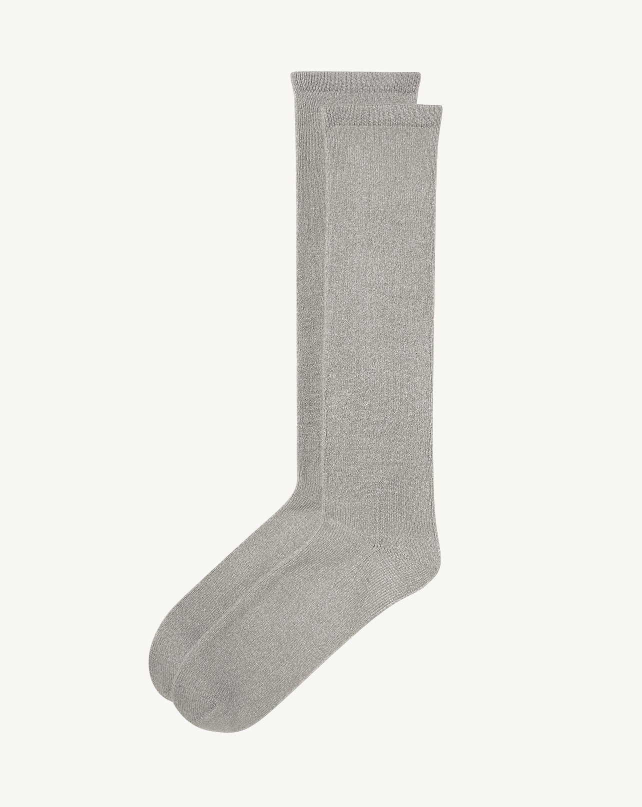 Chaussettes hautes-GRIS ARGENTE-90% cachemire 10% elasthanne