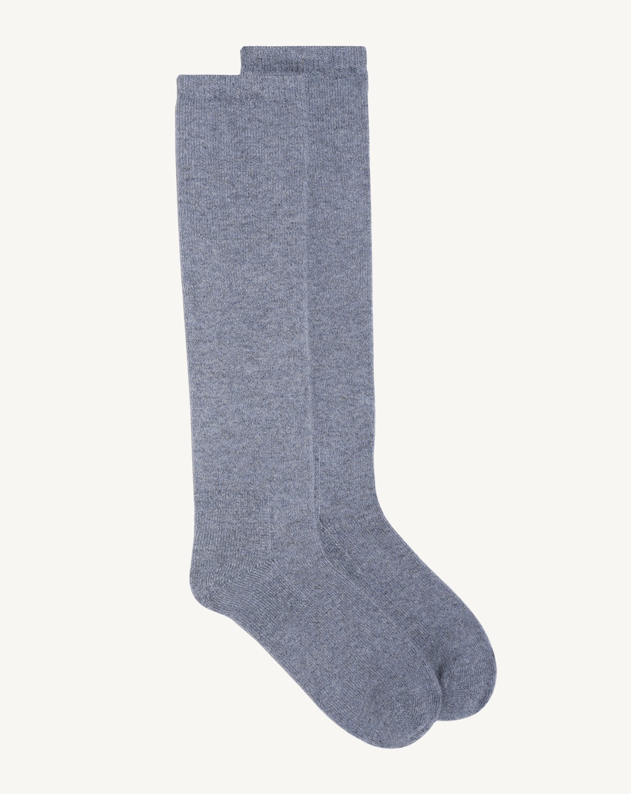 Chaussettes hautes-BLEU MONTAGNE-90% cachemire 10% elasthanne