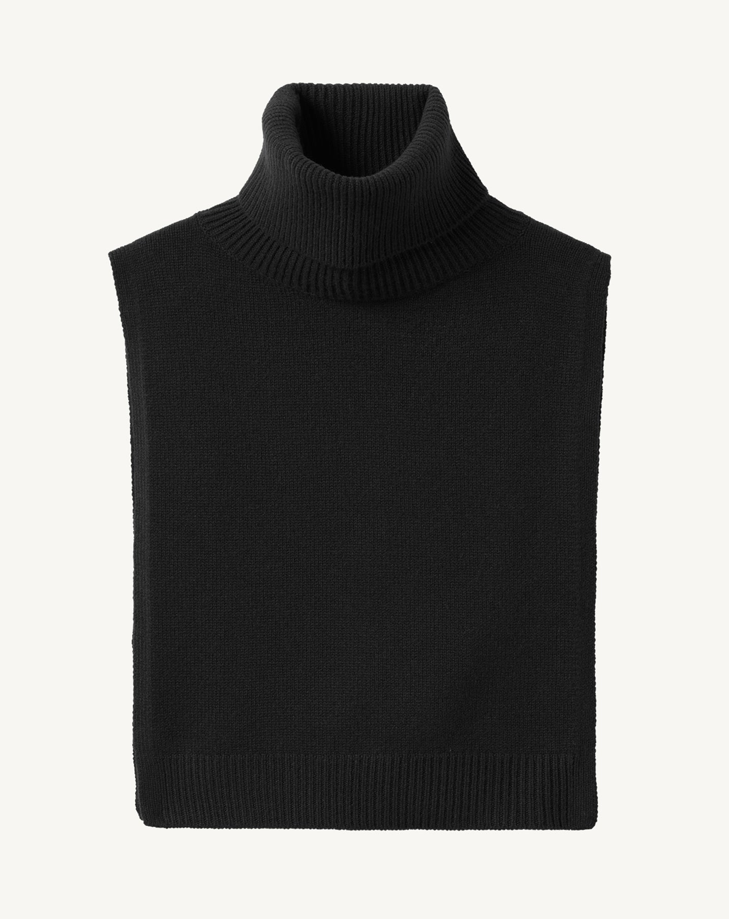 Plastron col roulé-NOIR-100% CACHEMIRE