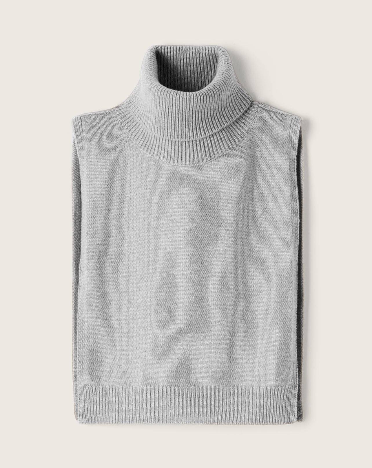 Plastron col roulé-GRIS ARGENTE-100% cachemire