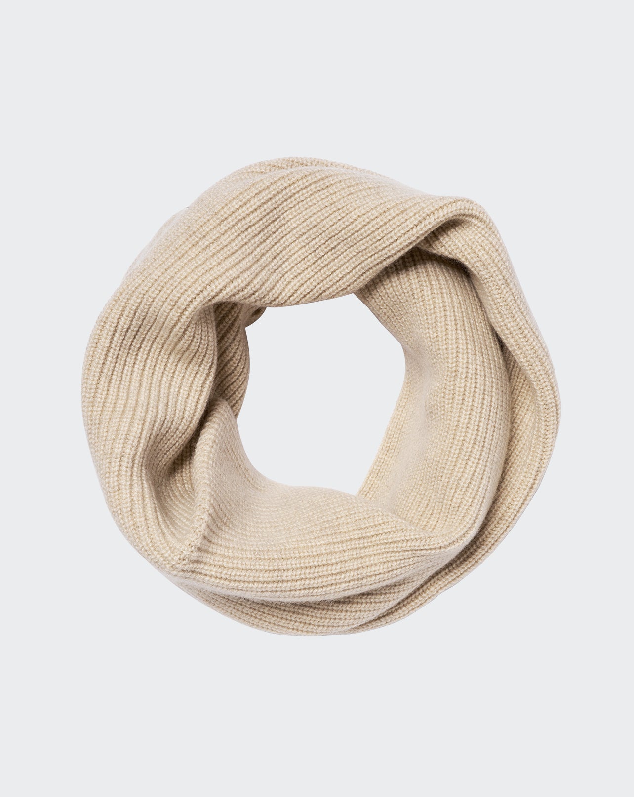 Ribbed snood in Cachemire Women oat beige | Eric Bompard