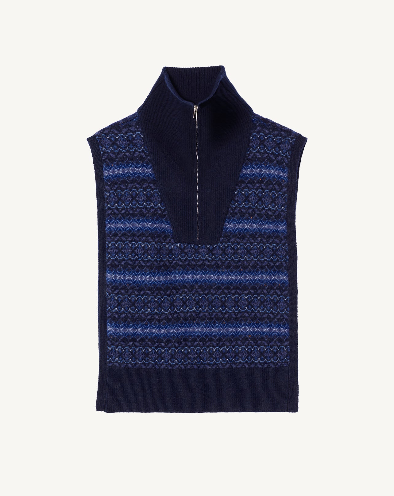 Plastron fairisle-MARINE-100% cachemire