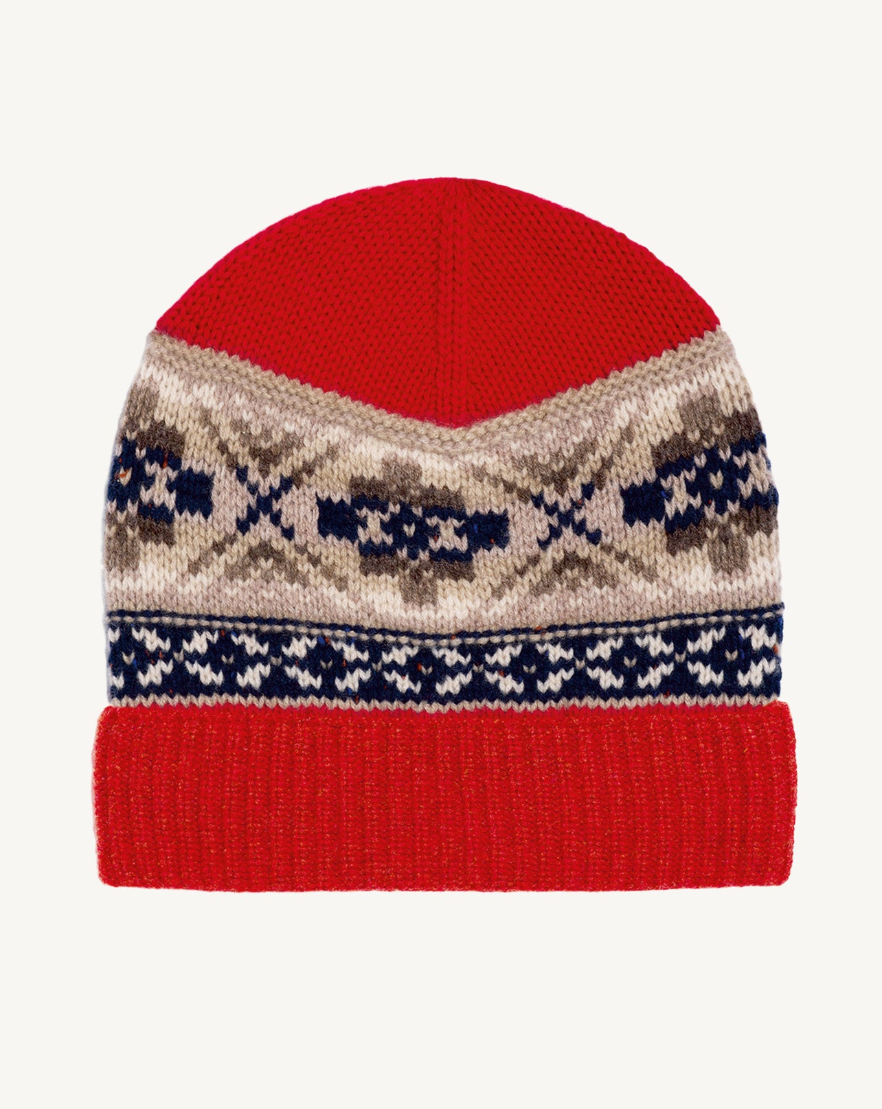 Bonnet fairisle-POPPY-100% cachemire